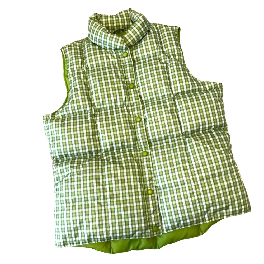 Land’s end plaid down puffer vest